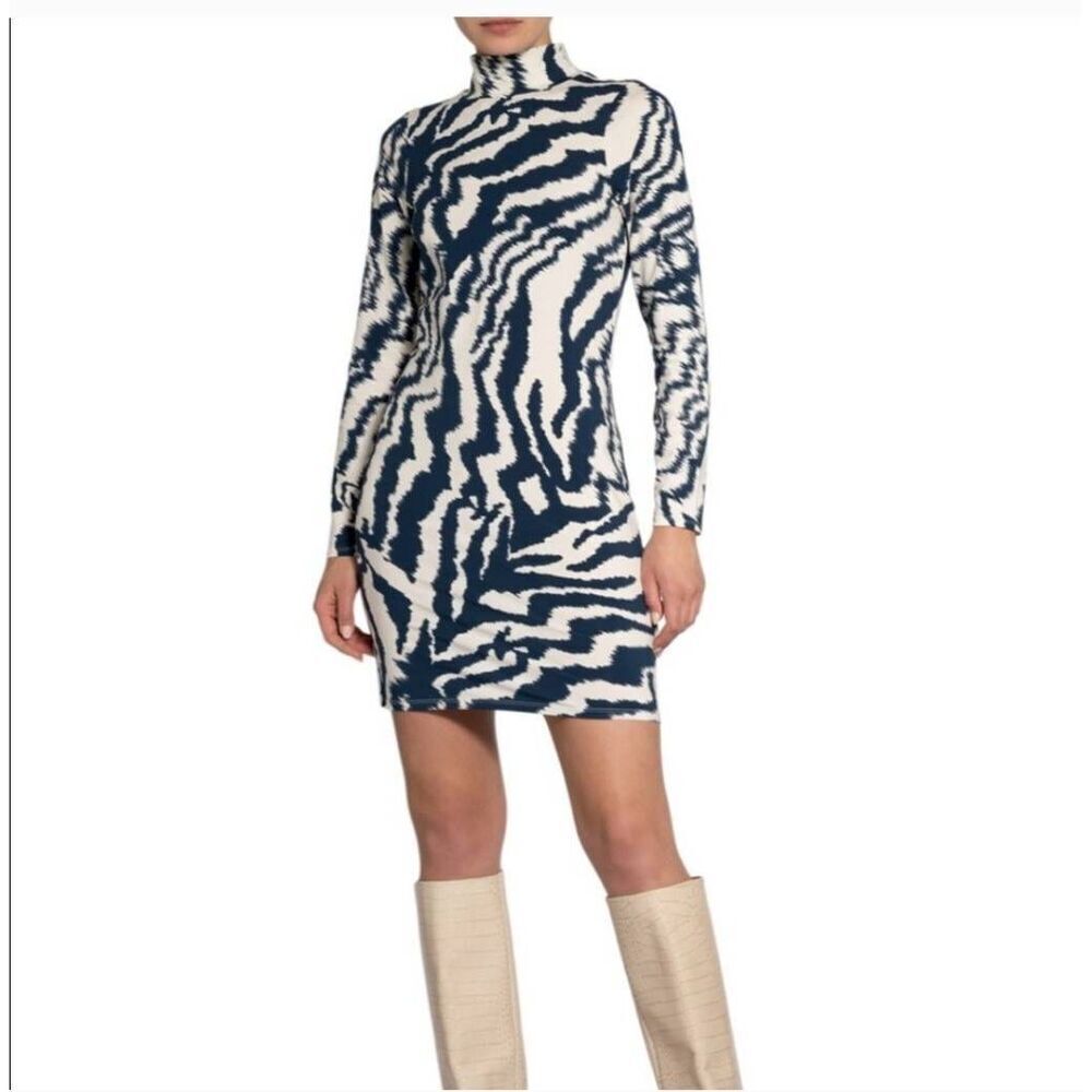 Ted Baker Eara Jersey Printed Puff Sleeve Dress Size 12 NWT